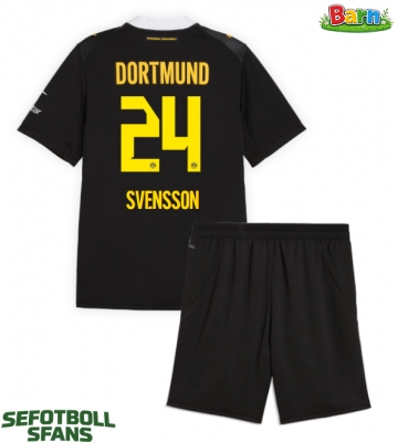 Borussia Dortmund Daniel Svensson #24 Bortaställ Barn 2026-27 Kortärmad (+ Korta byxor)